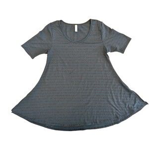LULAROE PERFECT T SHIRT SIZE Medium M BLUE and grey Stripes EUC